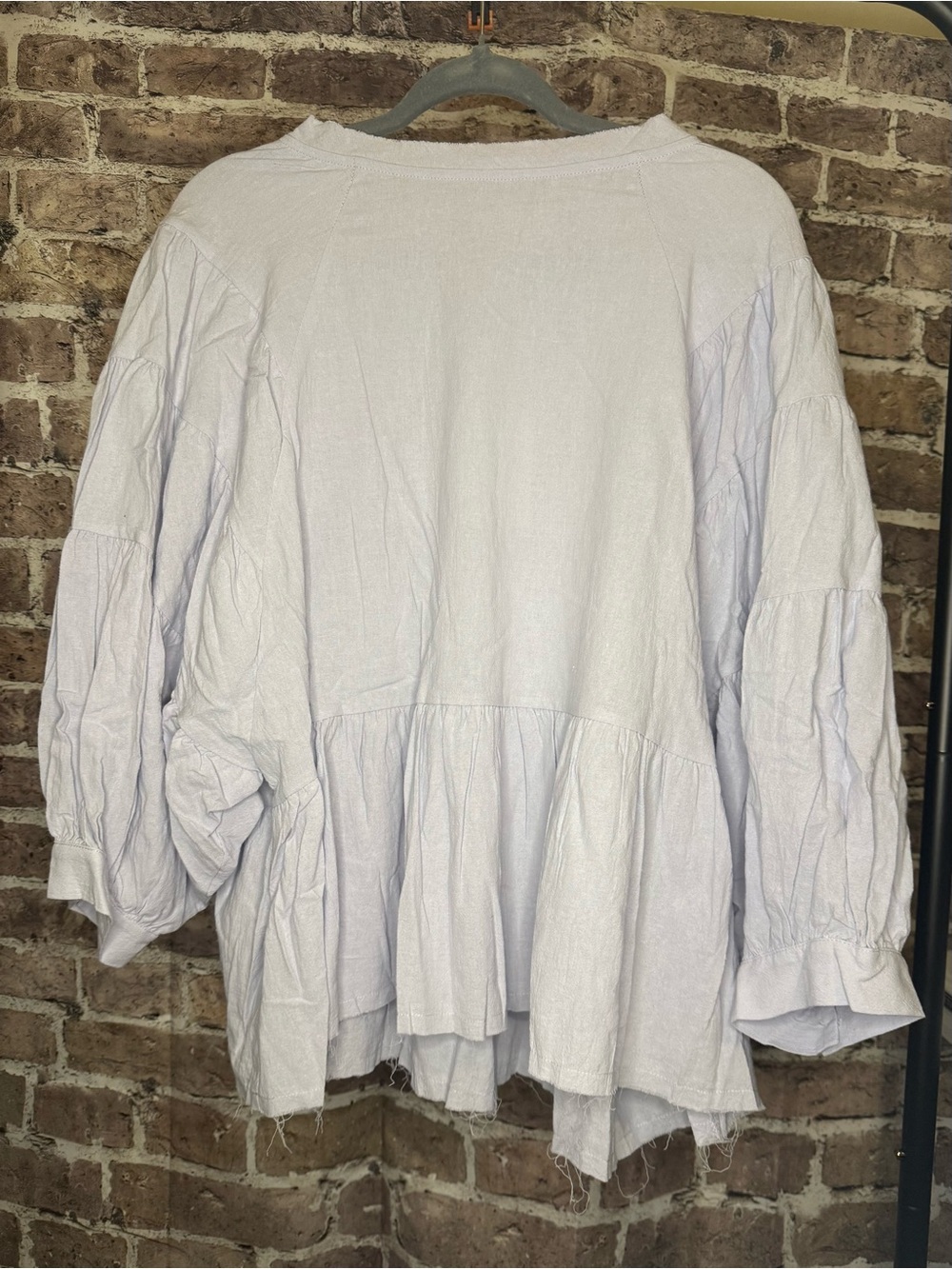 Relaxed Tiered Peplum Tunic Top in Light Lavender